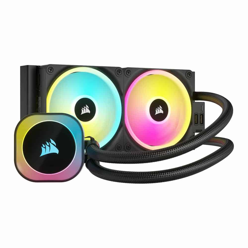 Corsair 240mm iCUE LINK H100i RGB Black Intel/AMD Refurbished CPU Liquid Cooler